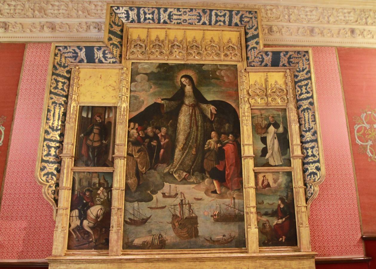 Virgen de los Navegantes, en el Salón del Almirante del Alcázar de Sevilla