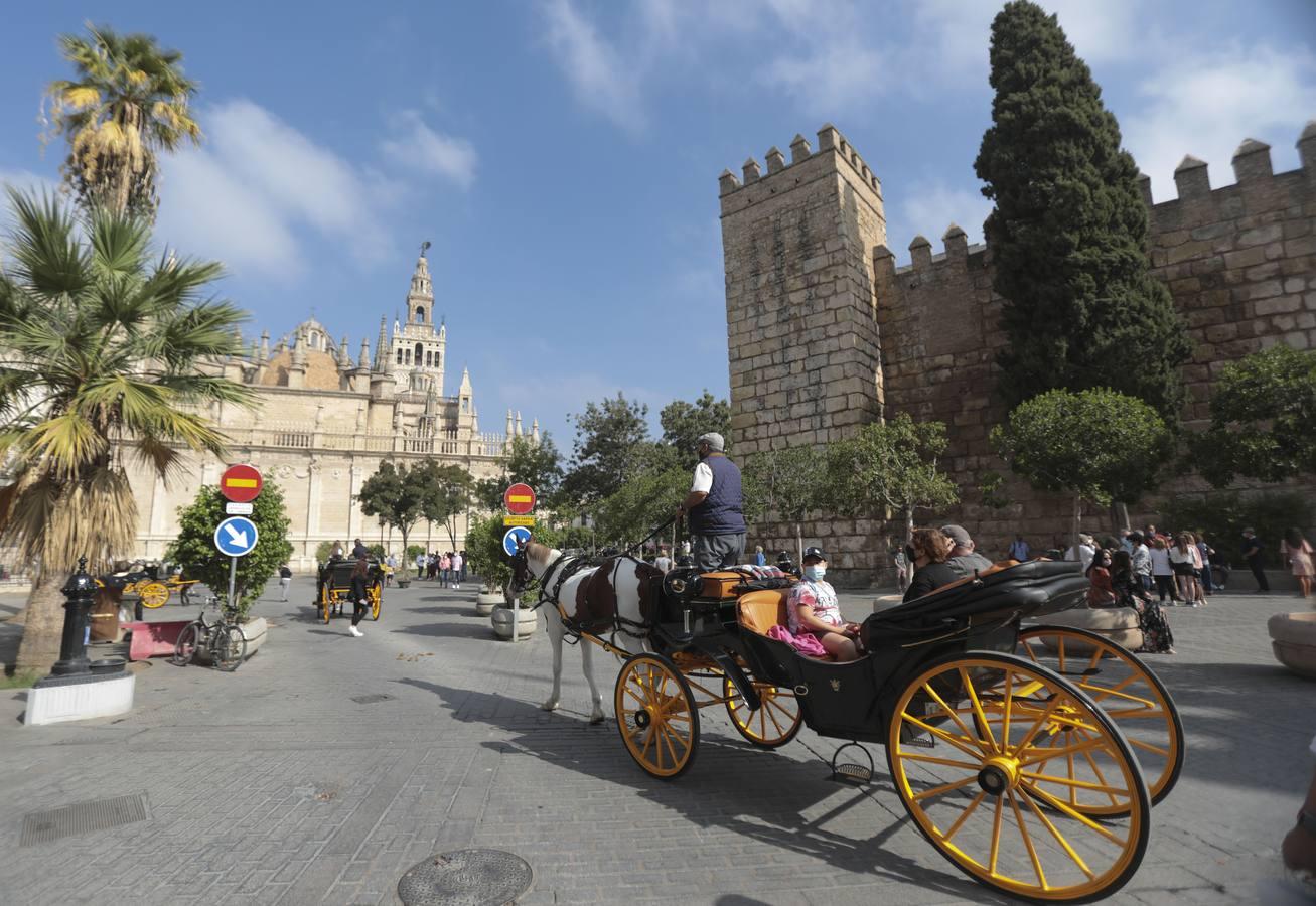 En imágenes, turistas en el centro de Sevilla durante este puente