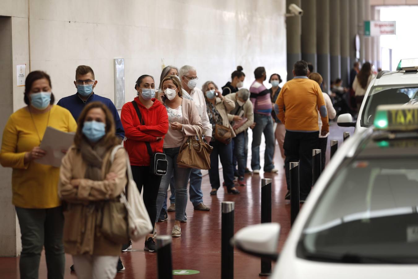 Las colas en el Hospital Reina Sofía y en los ambulatorios de Córdoba, en imágenes