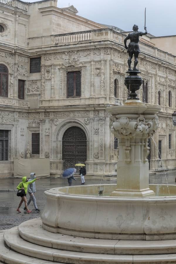 En imágenes, jueves lluvioso en Sevilla