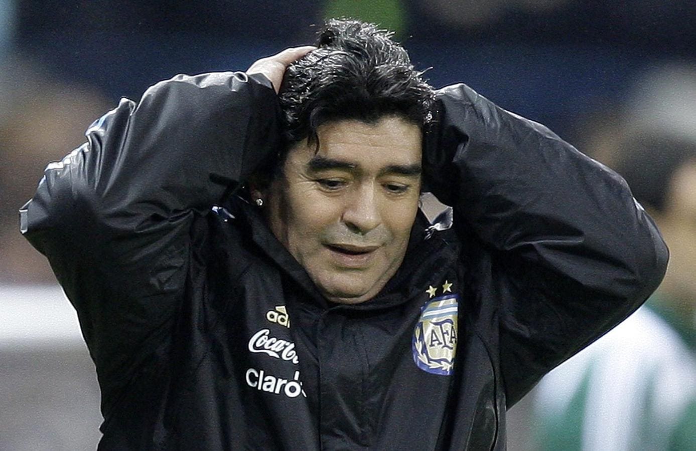 Maradona, seleccionador argentino. 