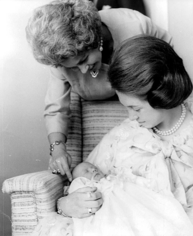 Con la Infanta Cristina y su madre, la Reina Federica de Grecia