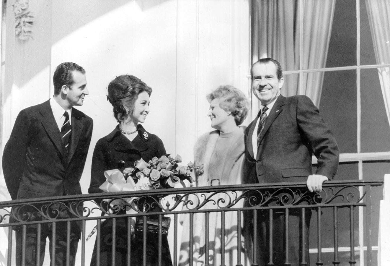 En la Casa Blanca, en 1972, junto a Richard y Pat Nixon