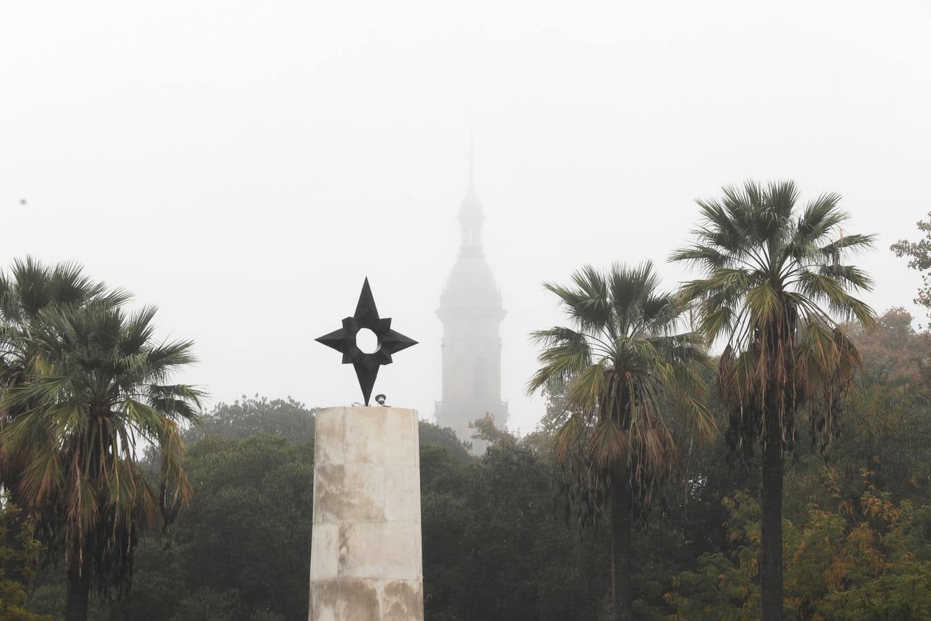 En imágenes, la niebla cubre por completo Sevilla