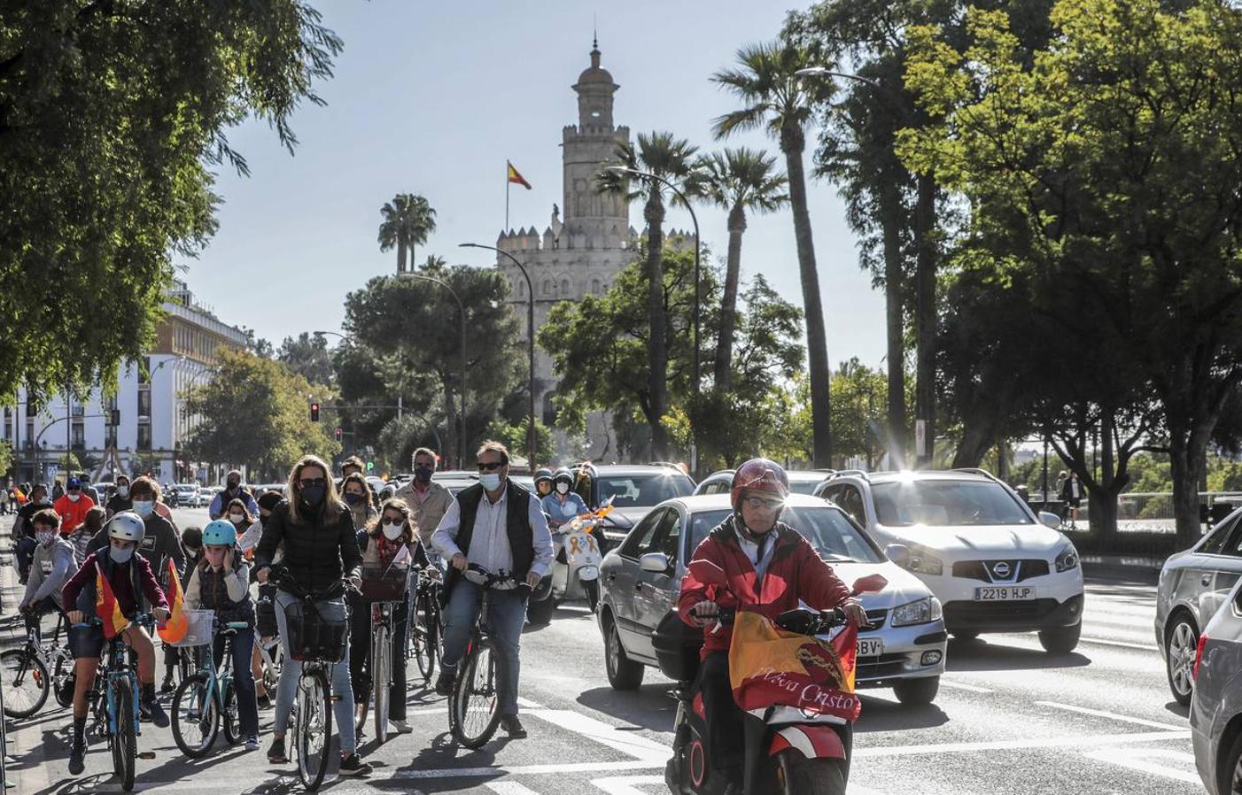 La protesta de la educación concertada de Sevilla por la Ley Celáa, en imágenes