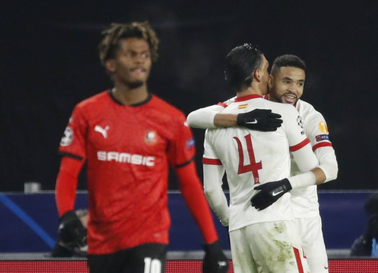 Las mejores imágenes del partido entre el Rennes y el Sevilla