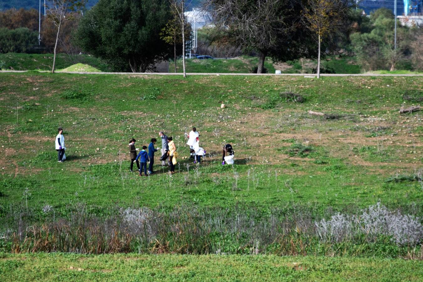 En imágenes, los vecinos de Bellavista limpian los alrededores del Cortijo de Cuarto