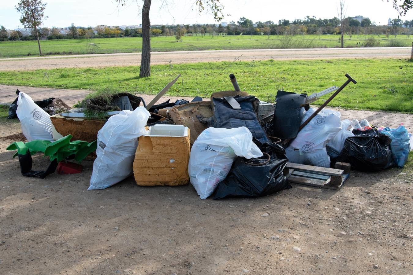 En imágenes, los vecinos de Bellavista limpian los alrededores del Cortijo de Cuarto