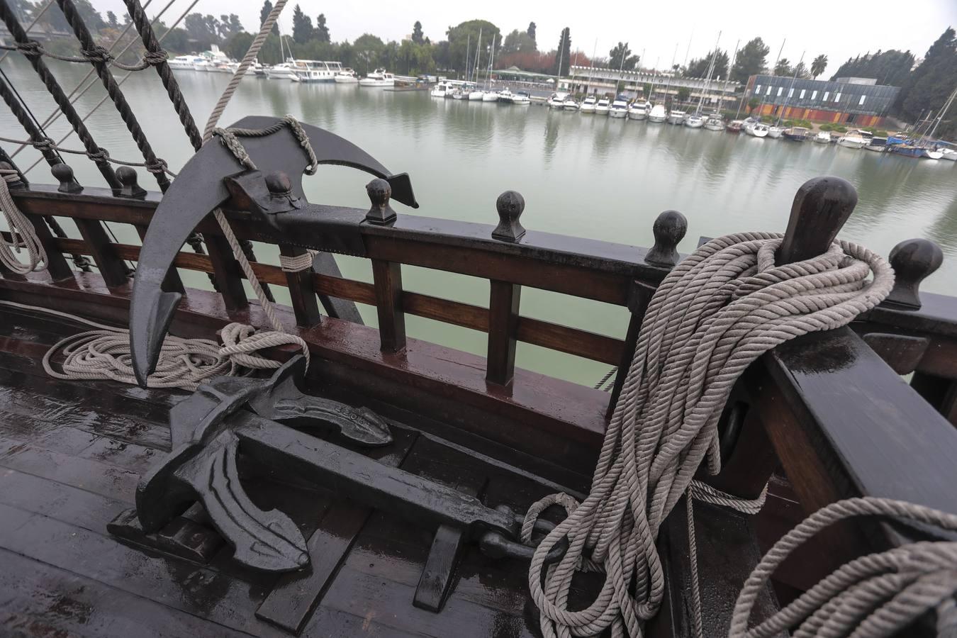 En imágenes, el galeón Andalucía llega a Sevilla