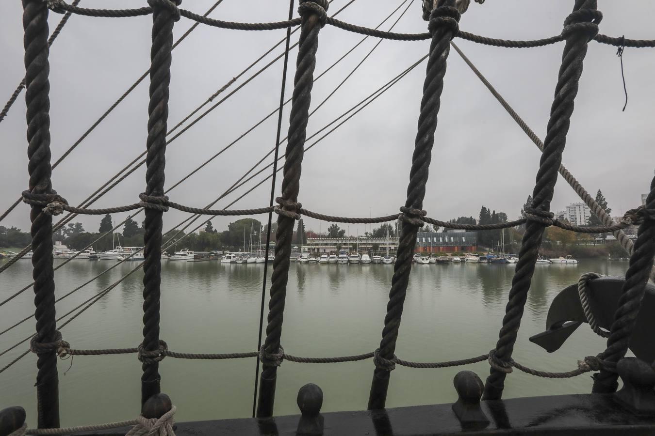 En imágenes, el galeón Andalucía llega a Sevilla