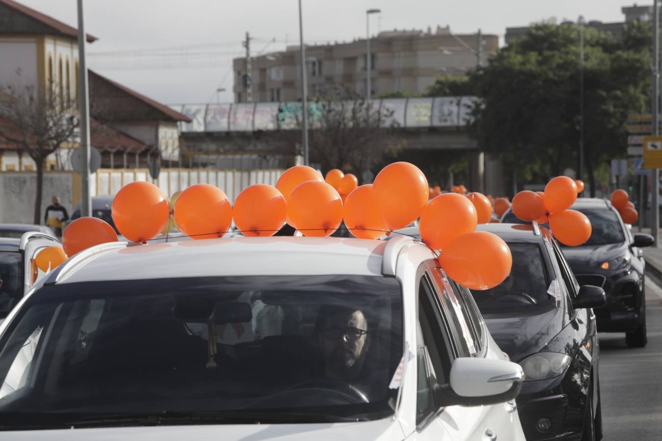 Caravana de coches contra la Ley Celaá en Jerez