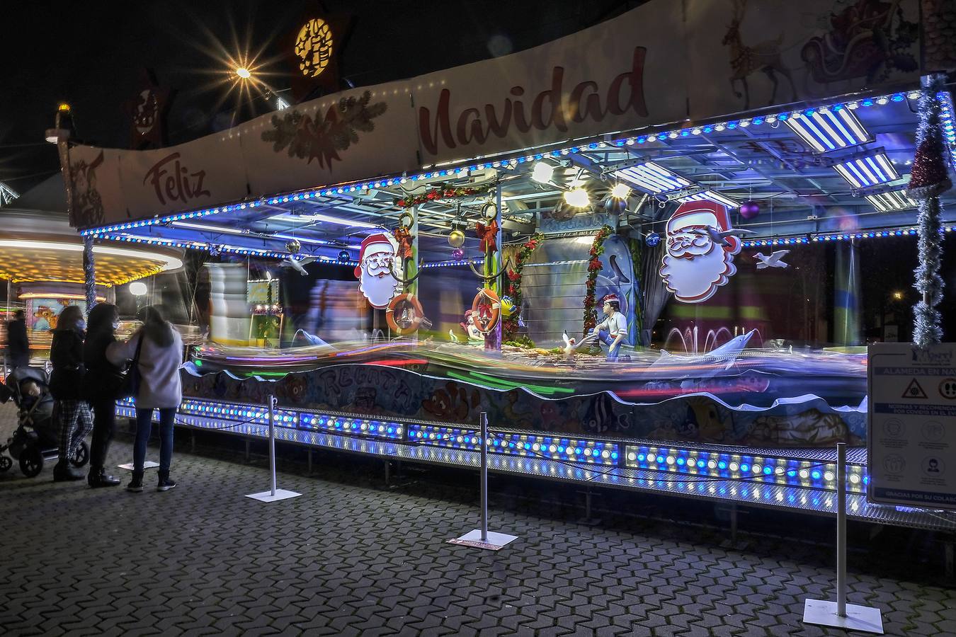 Atracciones instaladas en el Muelle de las Delicias  y la Plaza de la Encarnación