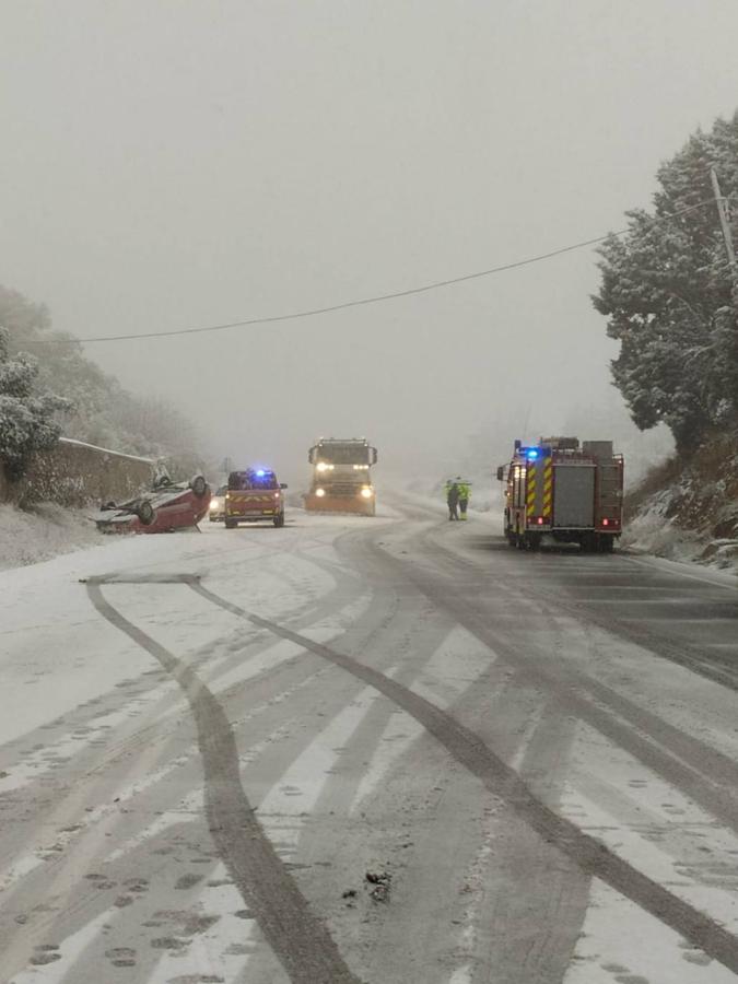 Accidente en la carretera de Piedrabuena, a la entrada de Toledo. 