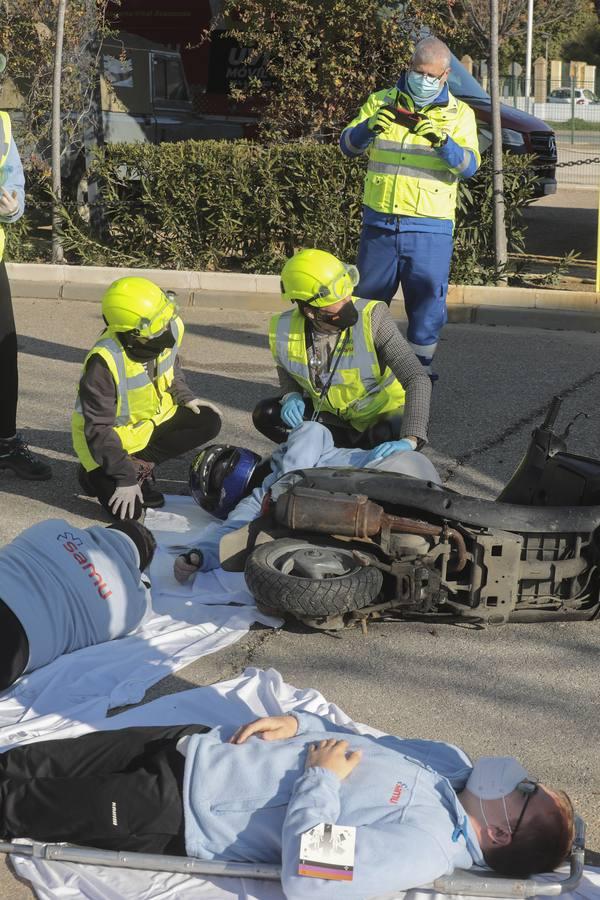 En imágenes, simulacro de actuación en la Escuela de Emergencias SAMU