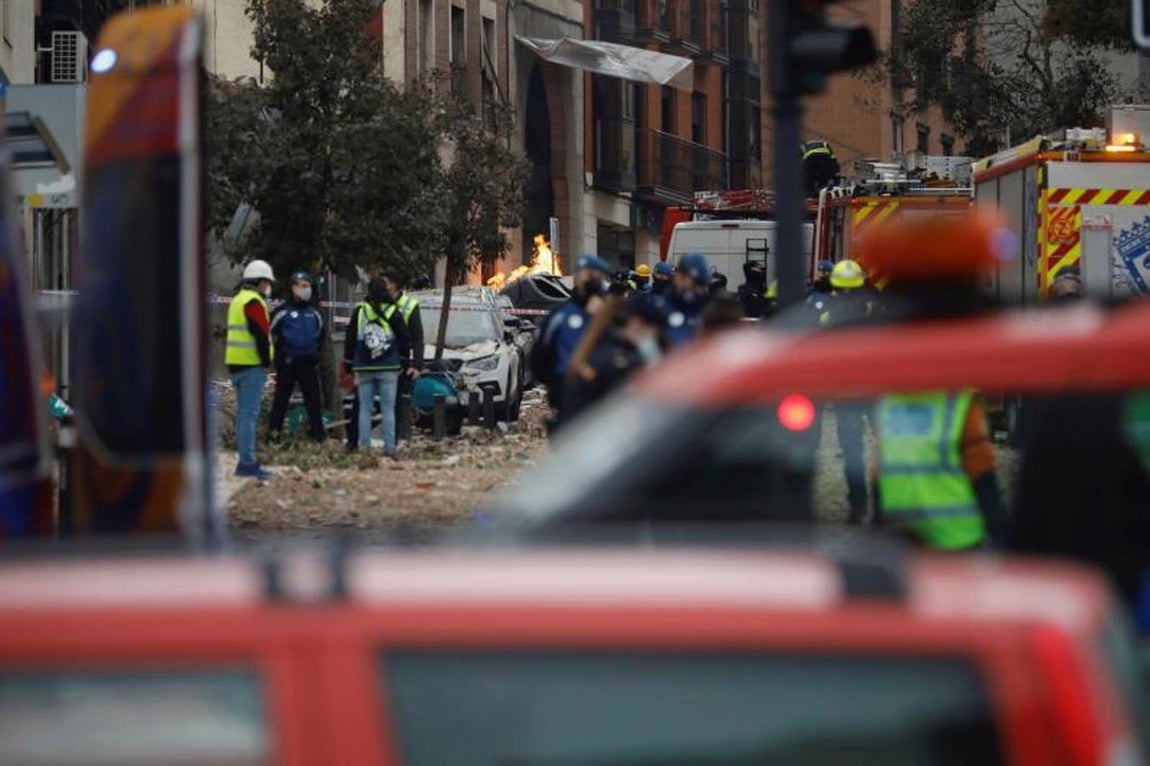 Incendio posterior a la explosión. 