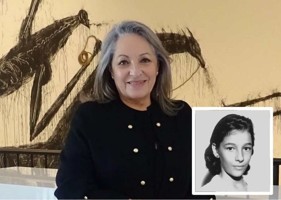 Carmen Valdivia, en una imagen actual y de adolescente. 