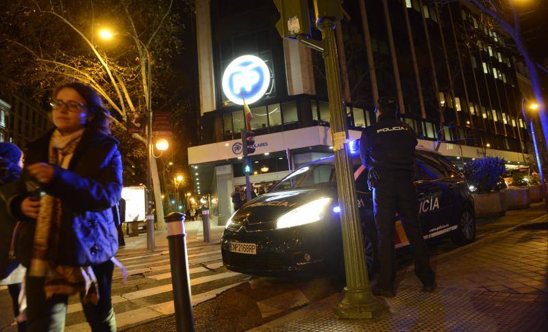 Registro en 2015. La Policía Nacional, durante el registro que practicaron en la sede en febrero de 2015.