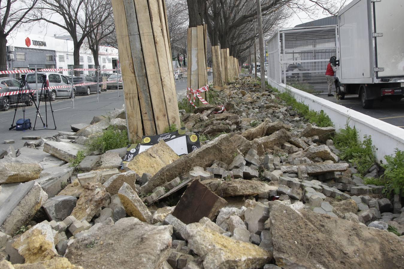 En imágenes, obras de mejora en la calle Aviación del Polígono Calonge