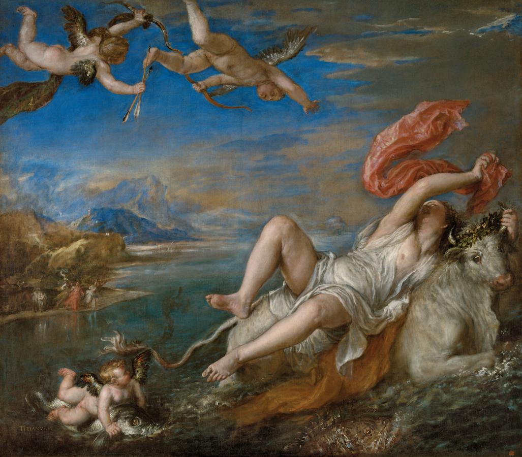 'El rapto de Europa', Tiziano. Óleo sobre lienzo, 178 x 205 cm. 1559-1562Boston, Isabella Stewart Gardner Museum