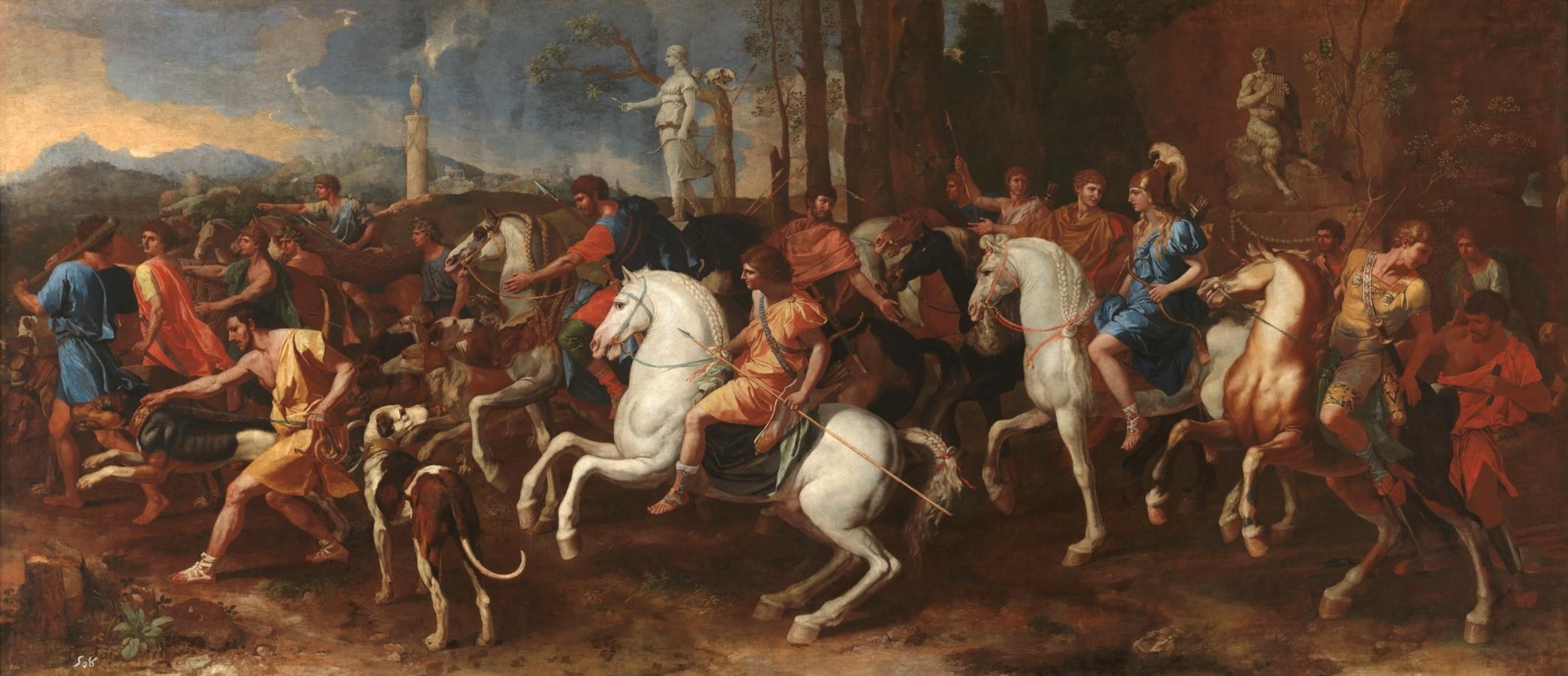 'La caza de Meleagro', de Nicolas Poussin. Óleo sobre lienzo, 160 x 360 cm. 1634-39Madrid, Museo Nacional del Prado