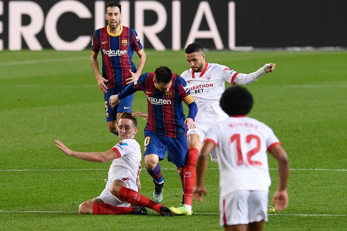 En imágenes, la vuelta de semifinales de la Copa del Rey entre el Barcelona y el Sevilla