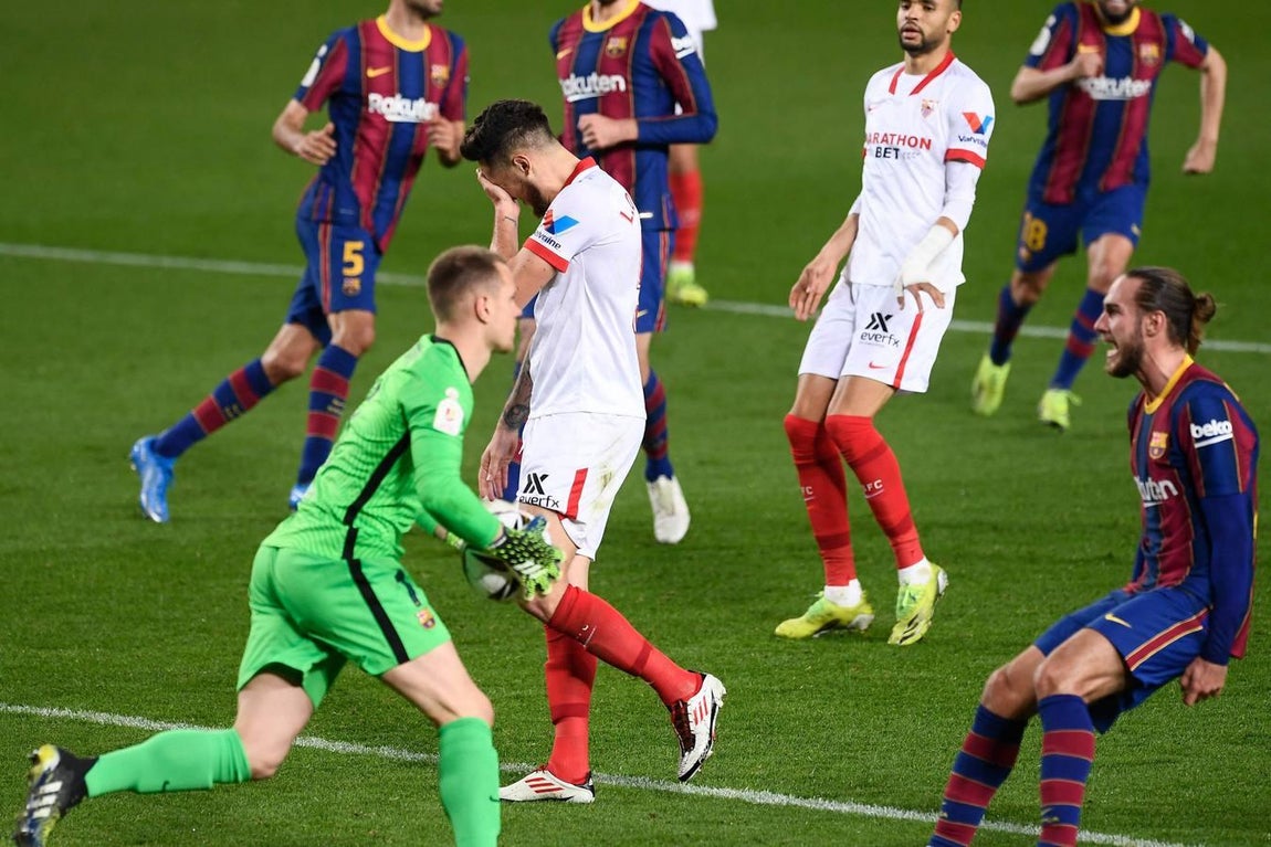 En imágenes, la vuelta de semifinales de la Copa del Rey entre el Barcelona y el Sevilla