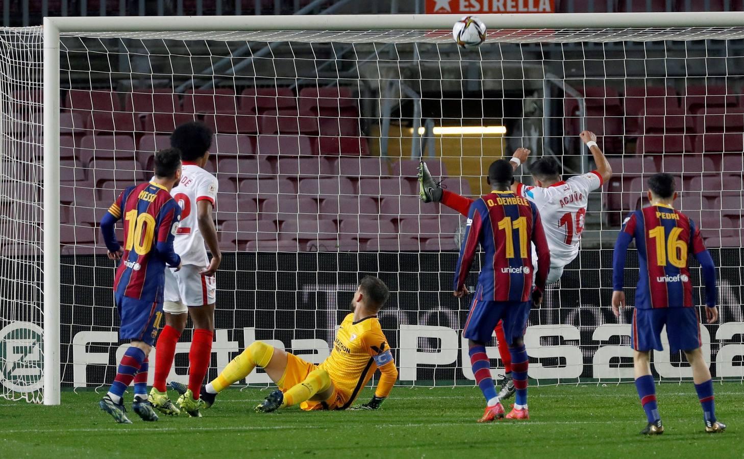 En imágenes, la vuelta de semifinales de la Copa del Rey entre el Barcelona y el Sevilla