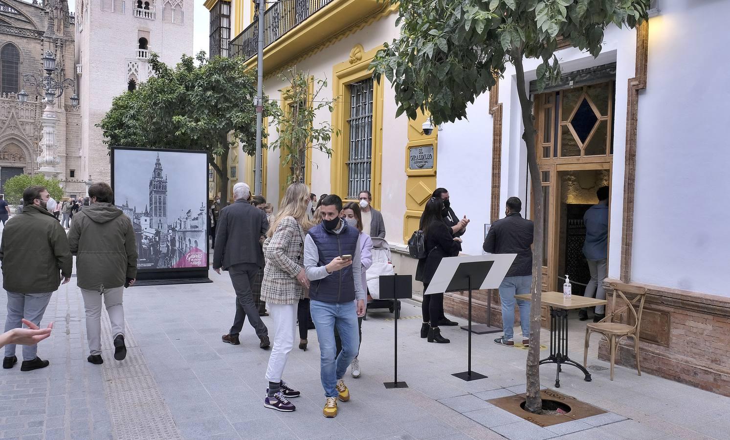 En imágenes, colas para ver los restos del hamán almohade descubiertos en el Bar Giralda