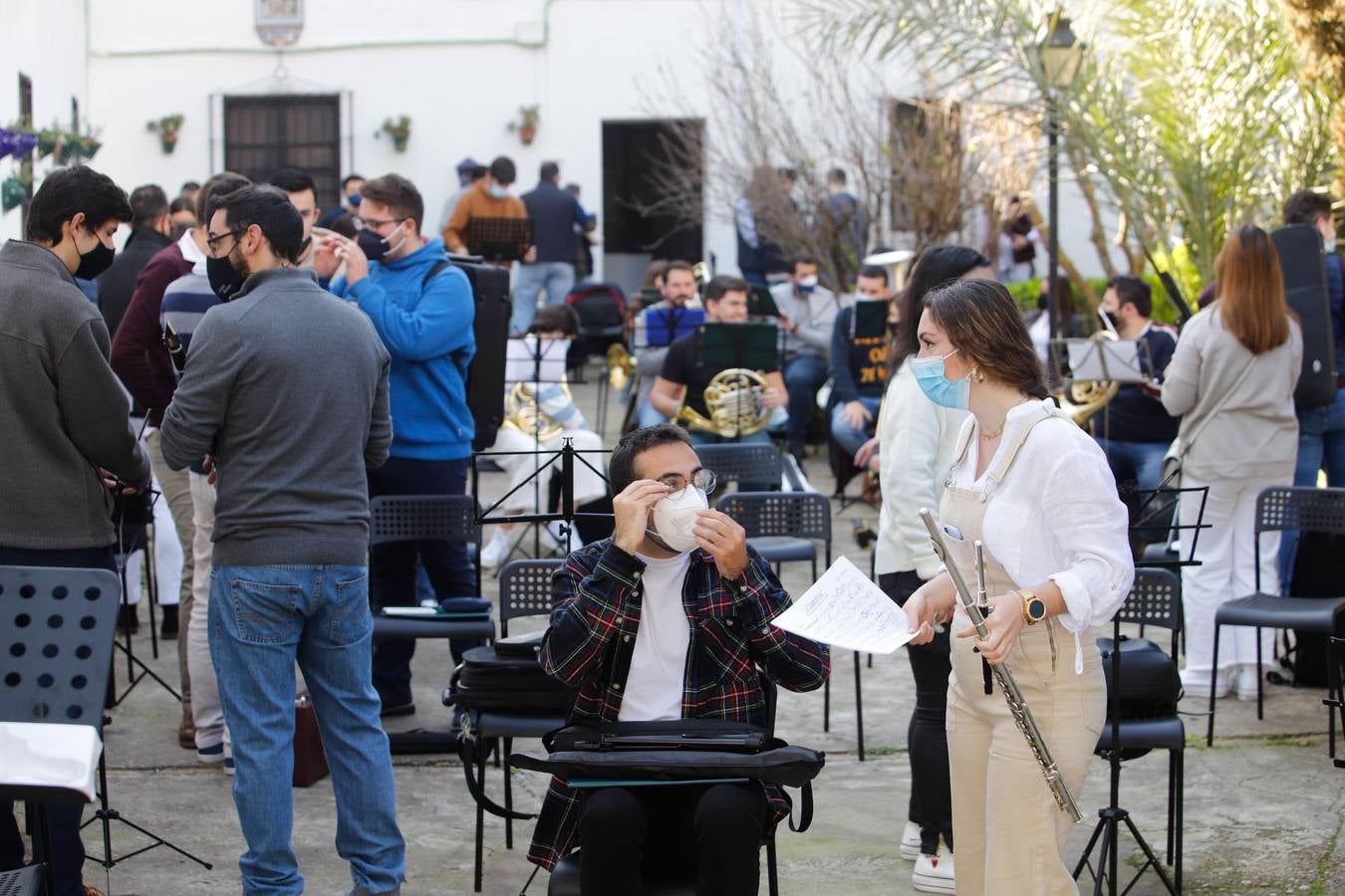 El ensayo de las bandas musicales cofrades en Córdoba, en imágenes