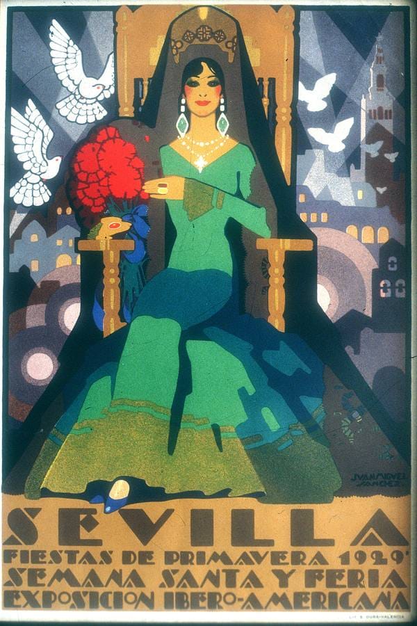 Cartel de las Fiesta de Primavera de Sevilla de 1929, del artista Juan Miguel Sánchez