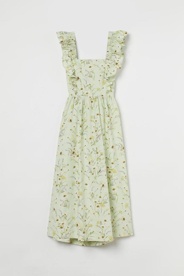 Vestido de popelín con estampado floral de H&amp;M (29,99€). 