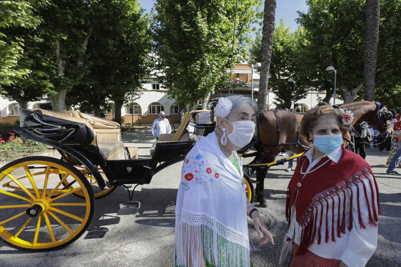 Paseo solidario en coche de caballos de ancianos de una residencia de Triana