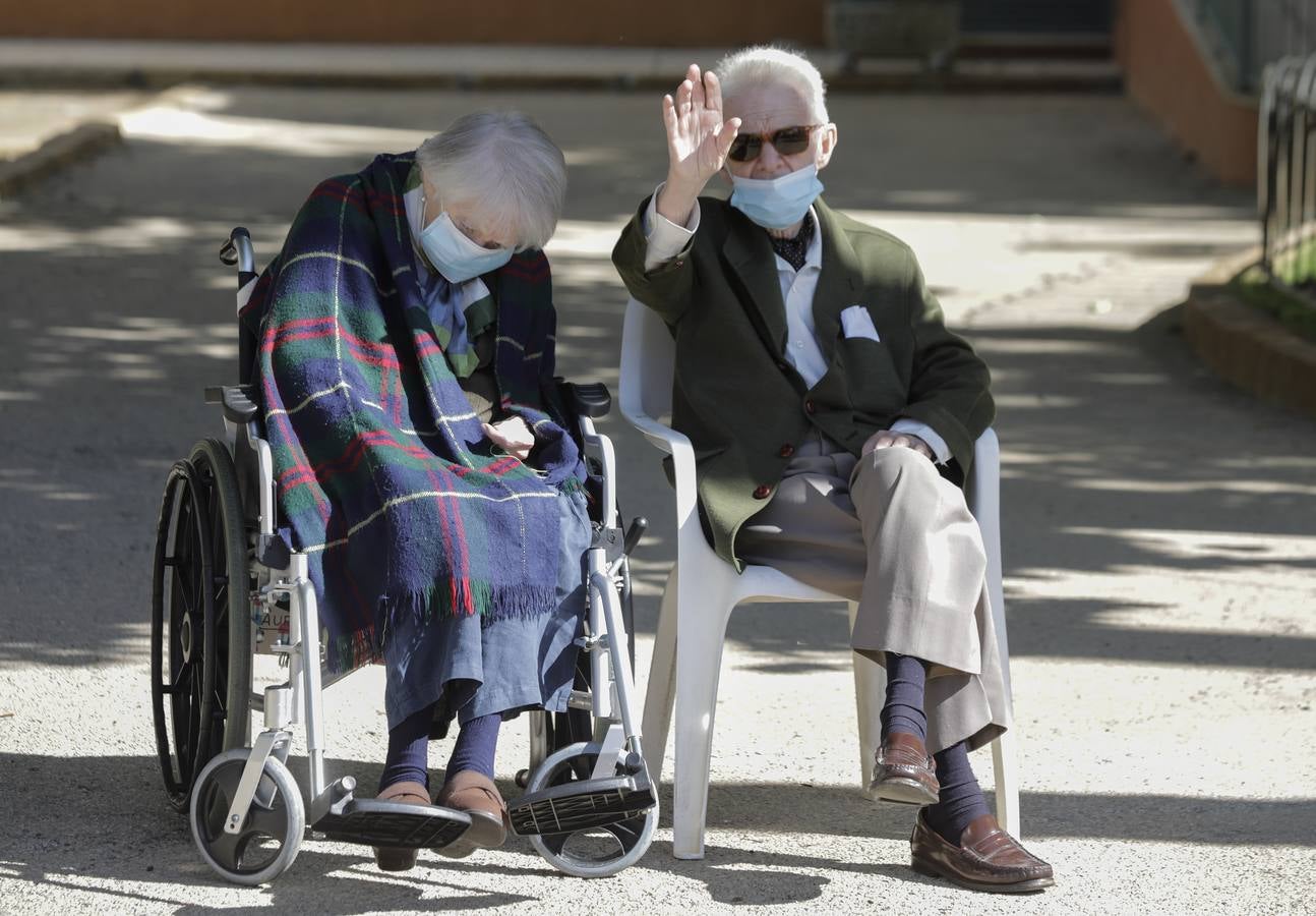 Paseo solidario en coche de caballos de ancianos de una residencia de Triana