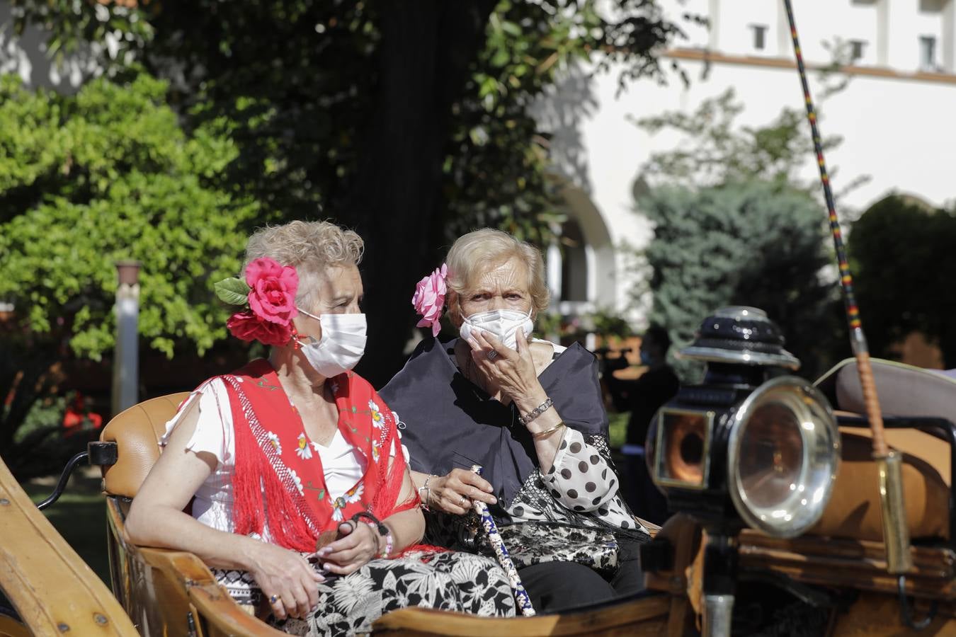 Paseo solidario en coche de caballos de ancianos de una residencia de Triana