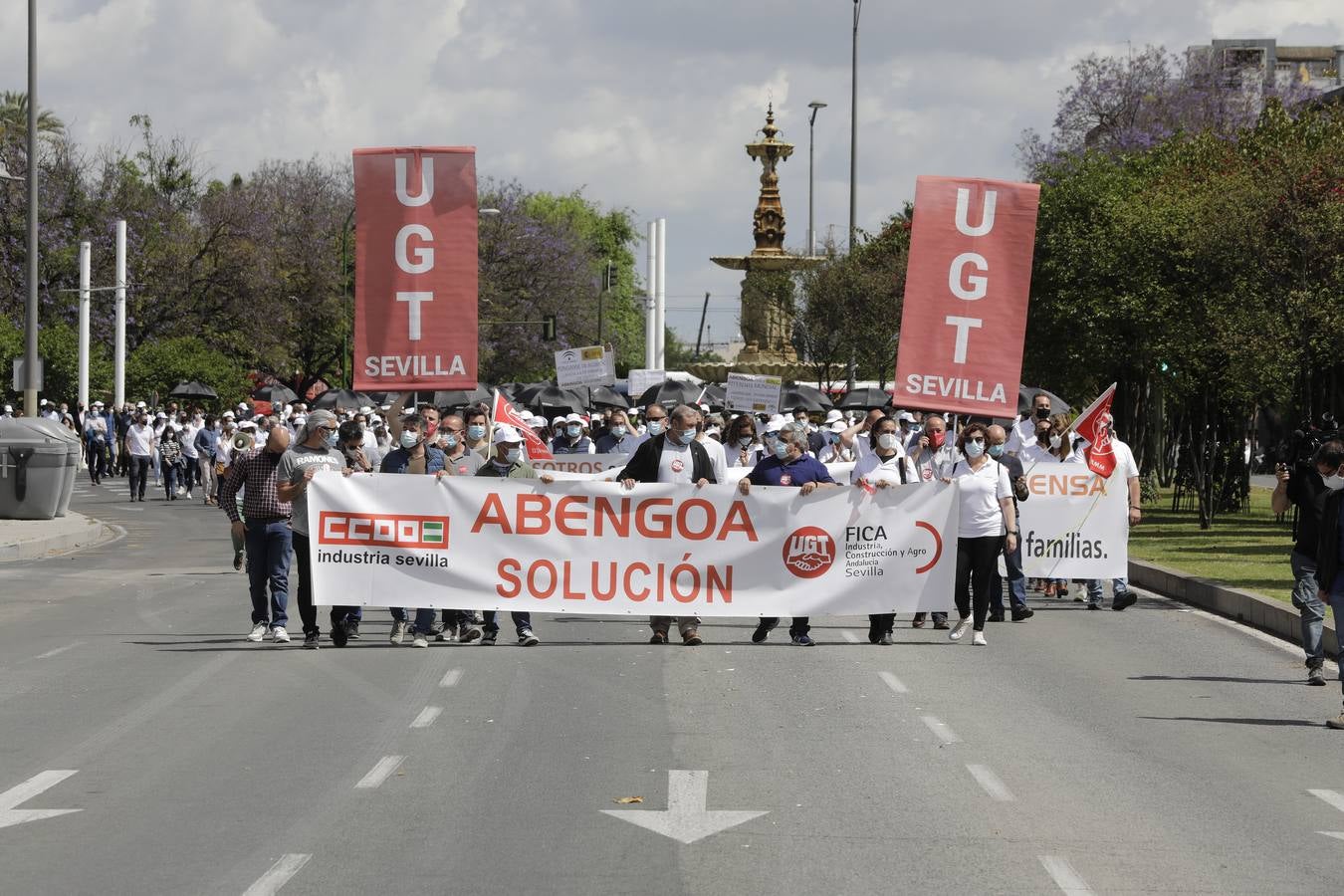 Manifestación de trabajadores de Abengoa