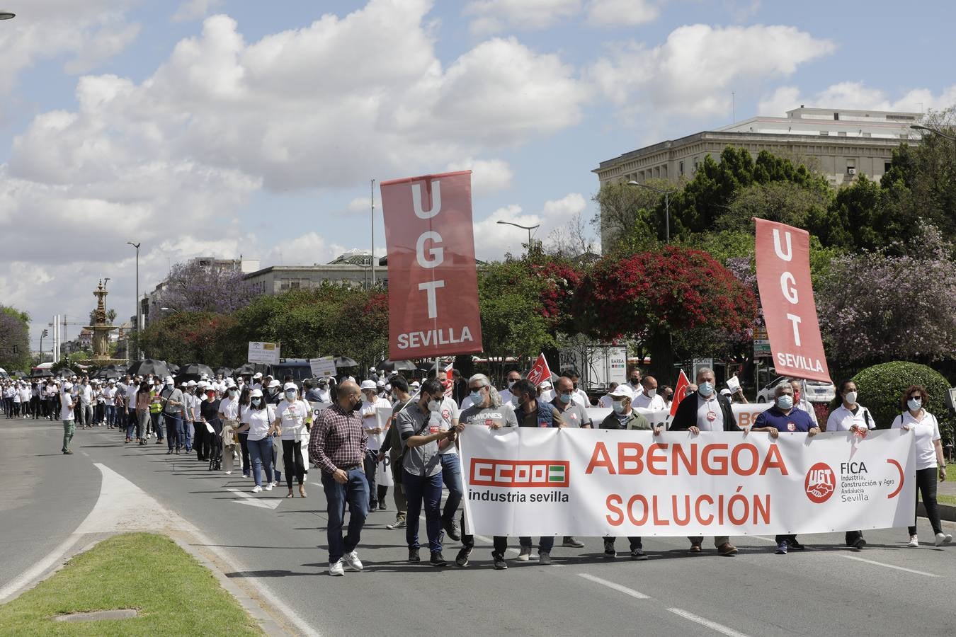 Manifestación de trabajadores de Abengoa