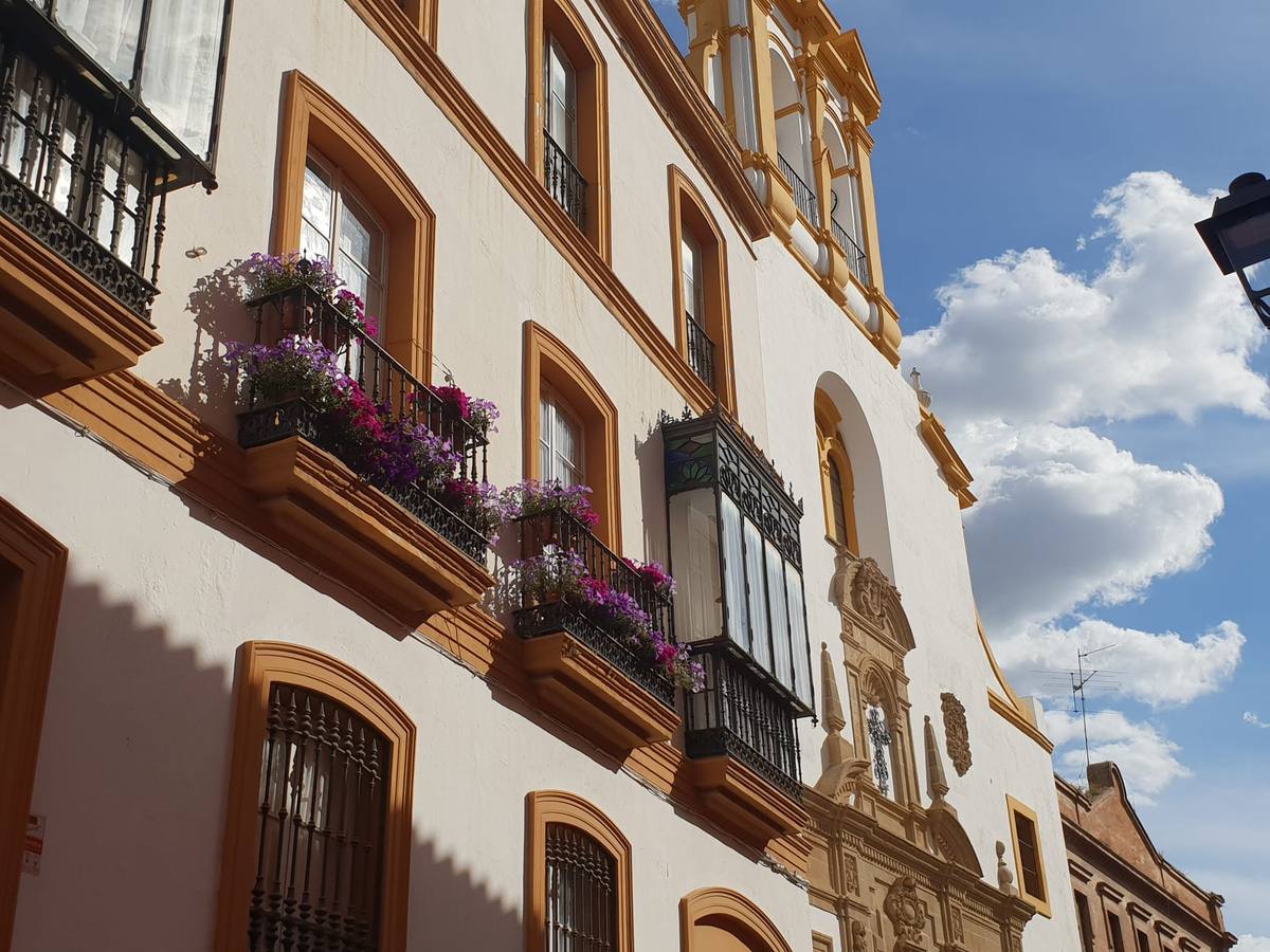 Balcones y rincones llenos de flores en el barrio de Santa Cruz