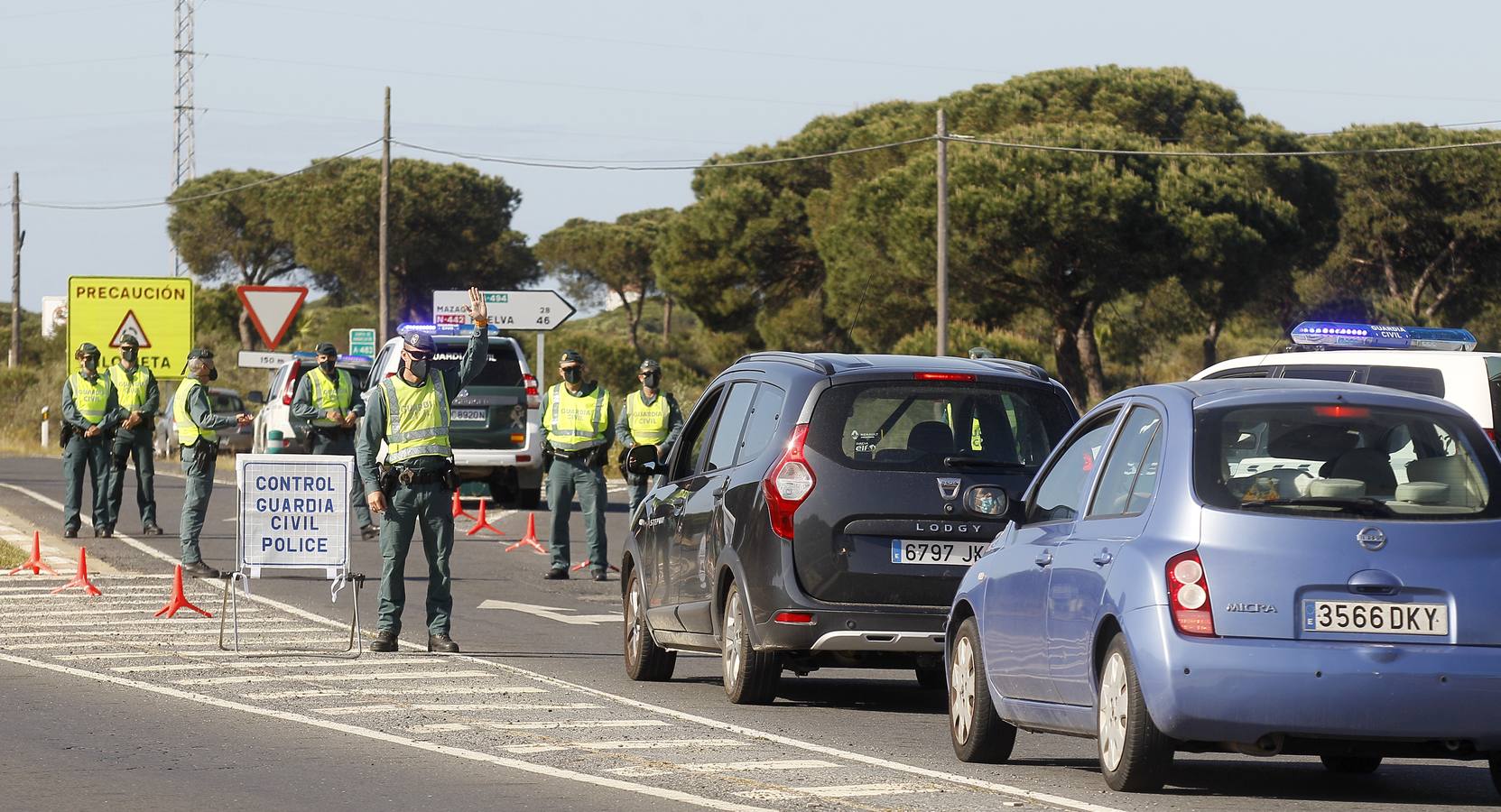 Controles a la entrada de Matalascañas