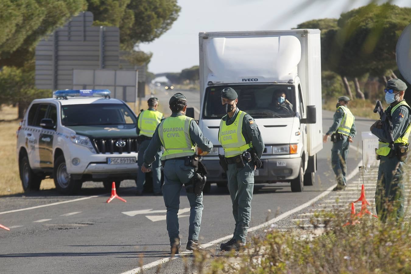 Controles a la entrada de Matalascañas