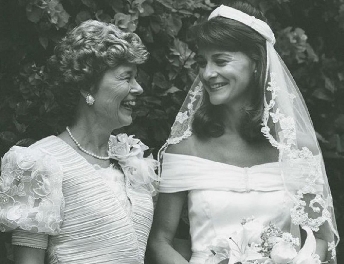 Melinda French el día de su boda. 