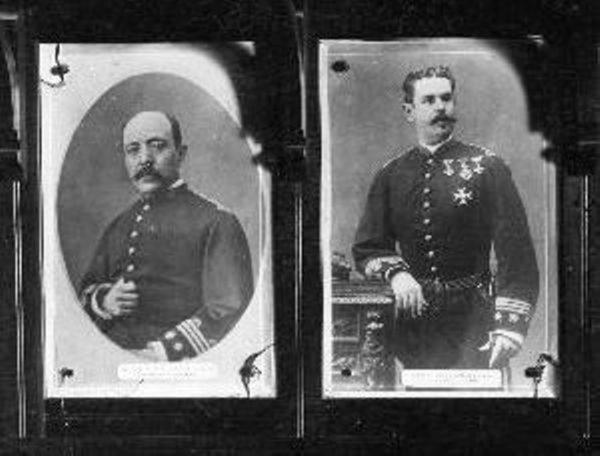 Retratos de Antonio Lozano y Alejandro de Benito, subdirector y director de la Academia de Infantería entre 1876 y 1882. Fondo fotográfico casa Rodríguez. Archivo Histórico Provincial de Toledo.. 