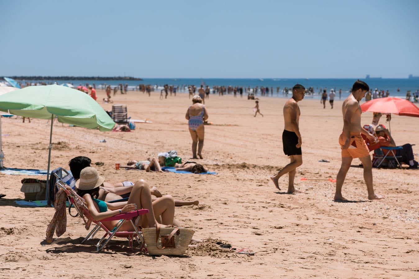 Ambiente en la playa de Punta Umbría