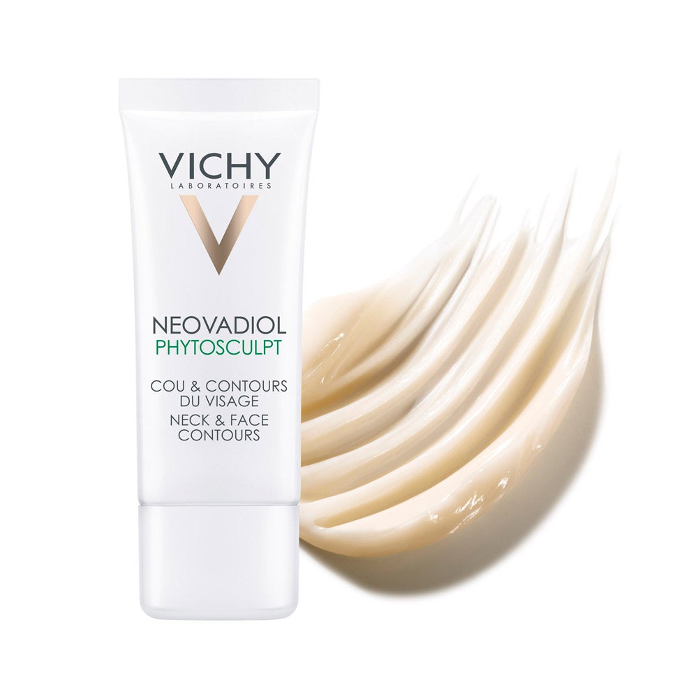 Neovadiol Phytosculpt de Vichy. Tratamiento remodelador del cuello y el contorno facial, con textura efecto corsé que tensa de forma inmediata, reafirma el cuello y el escote, y remodela el contorno facial, reduciendo el descolgamiento y la flacidez del cuello. (36,50 €)