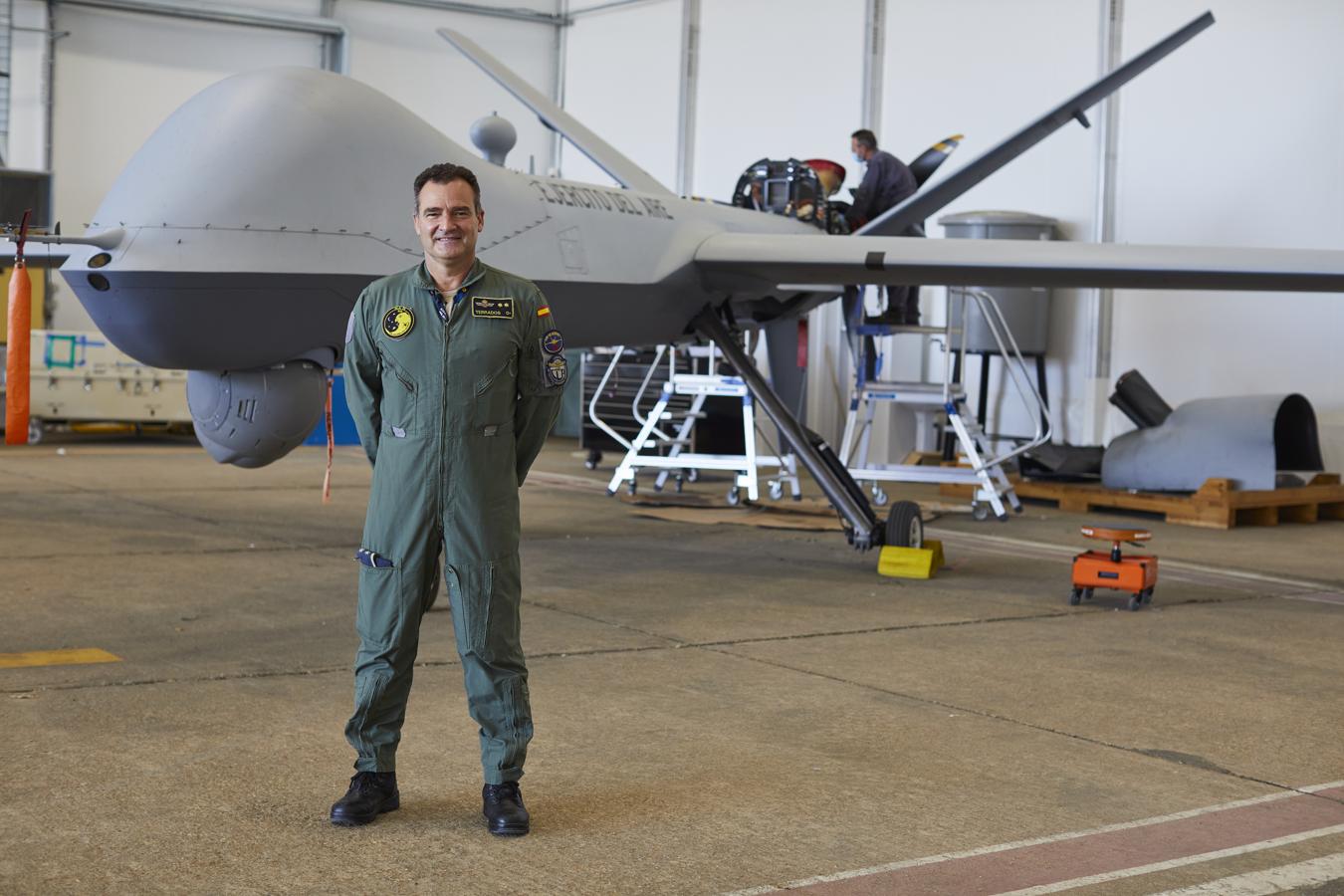 El teniente coronel Juan José Terrados, jefe de RPAS del Ala 23. 