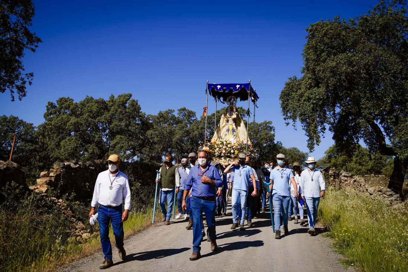 La llegada de la Virgen de Luna a Villanueva de Córdoba, en imágenes