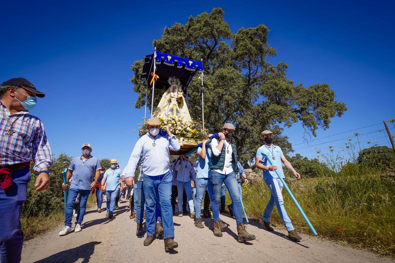 La llegada de la Virgen de Luna a Villanueva de Córdoba, en imágenes