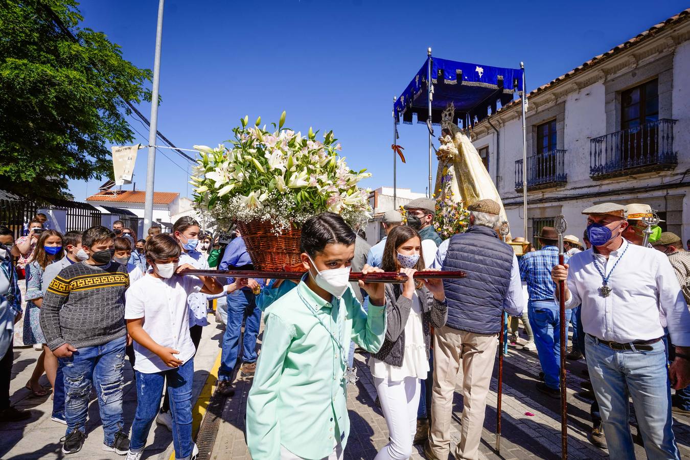 La llegada de la Virgen de Luna a Villanueva de Córdoba, en imágenes