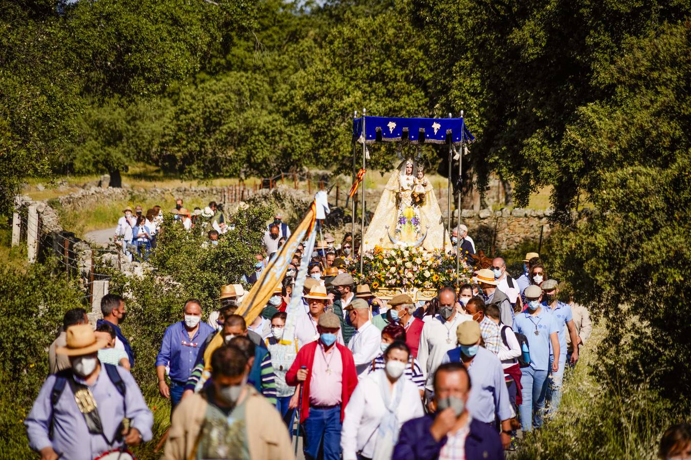 La llegada de la Virgen de Luna a Villanueva de Córdoba, en imágenes