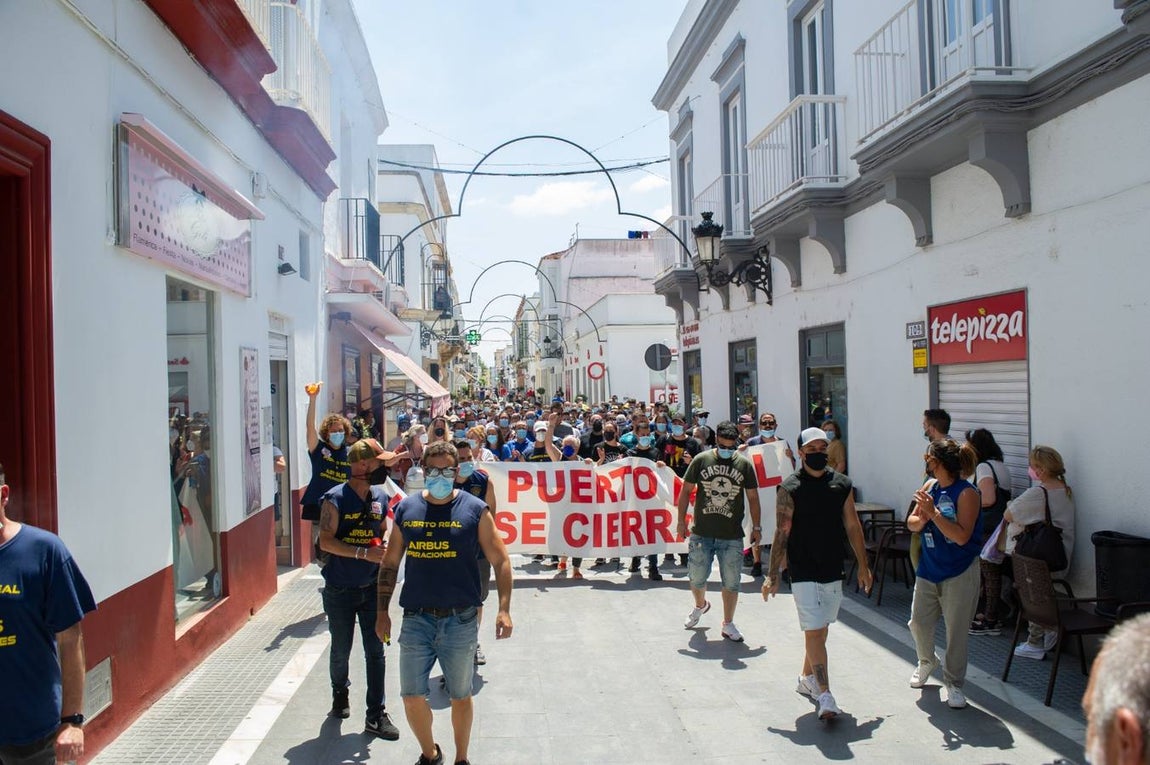 FOTOS: Manifestación de la factoría de Airbus Puerto Real