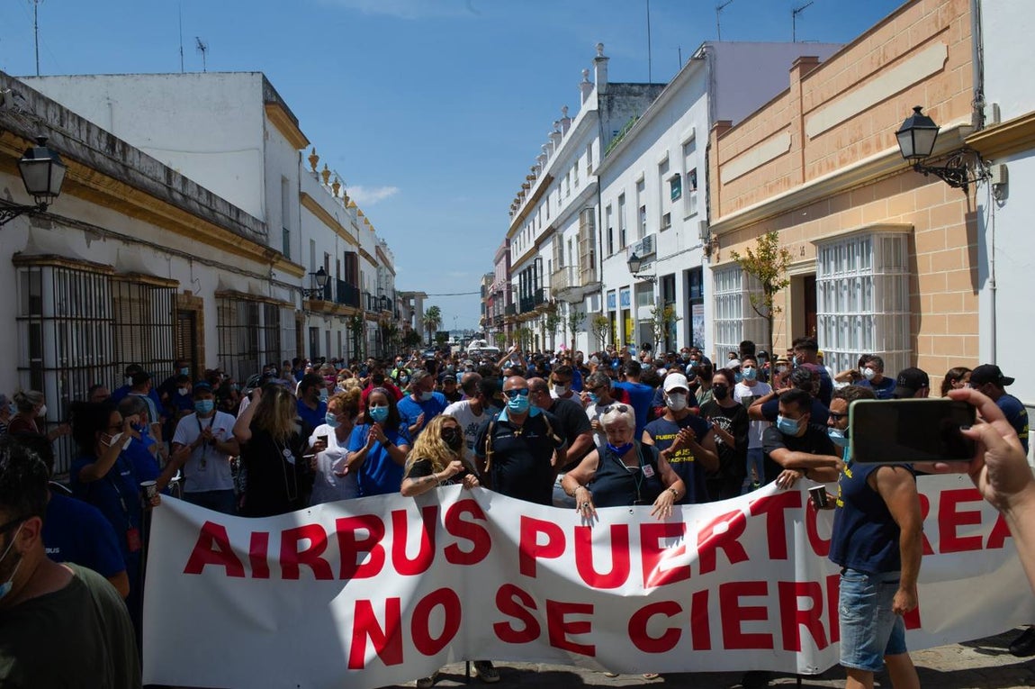 FOTOS: Manifestación de la factoría de Airbus Puerto Real